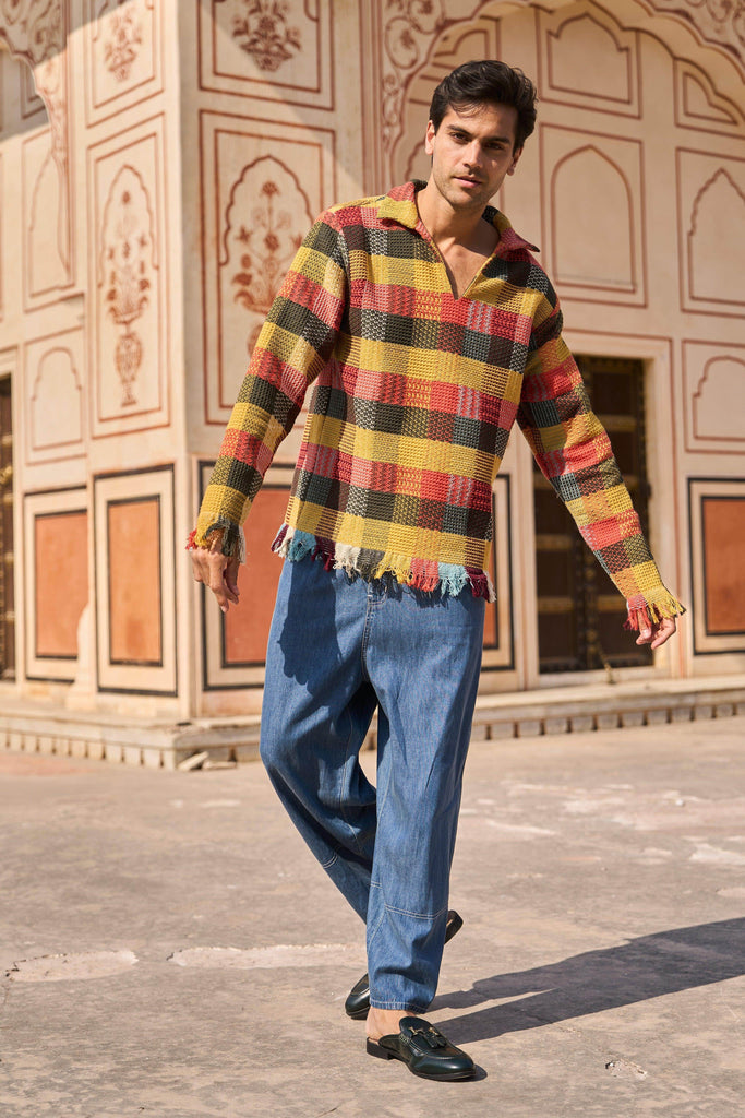 CHECK POPOVER SHIRT - dash and dot dash and dot