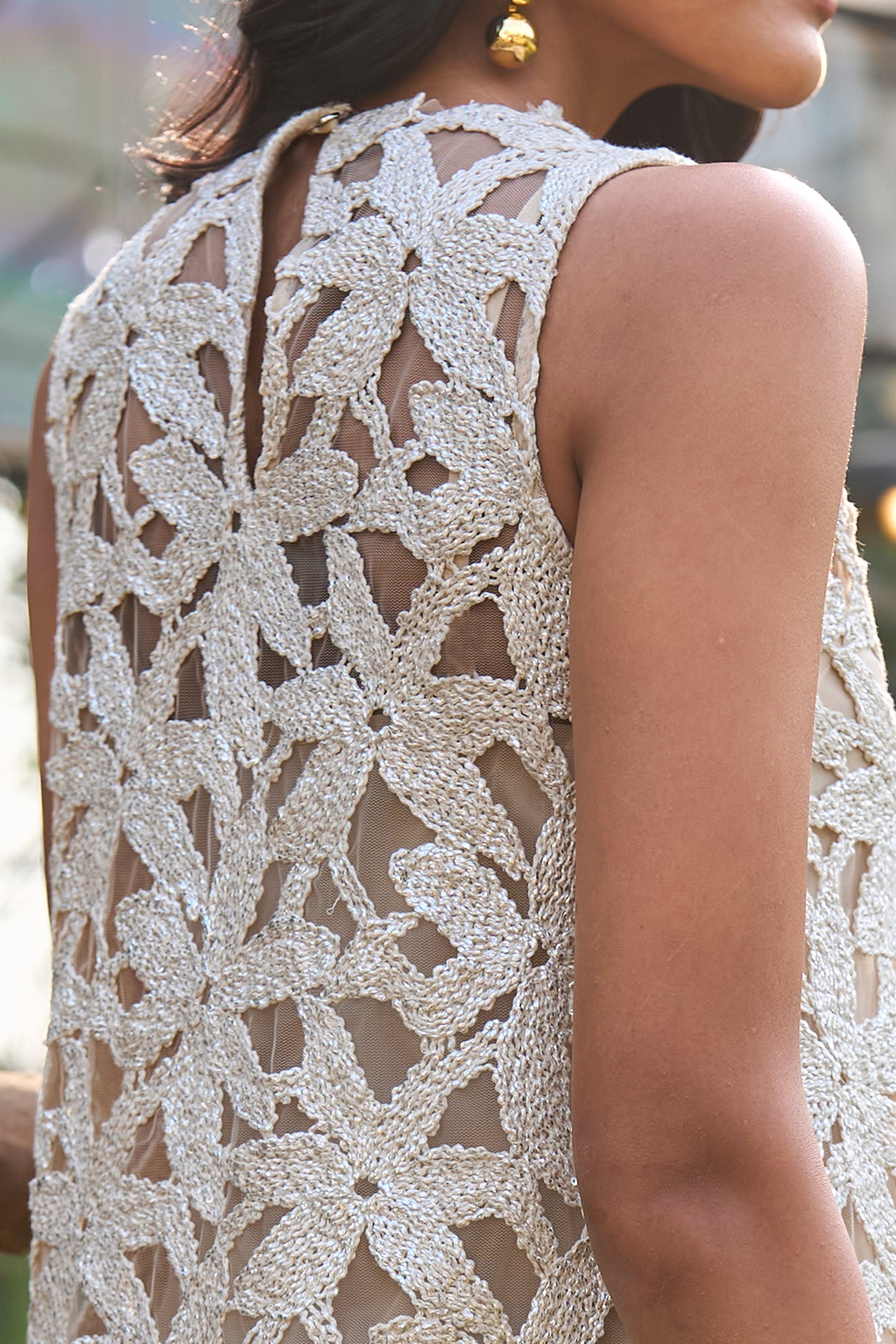 SCALLOPED FLORAL LACE MIDI