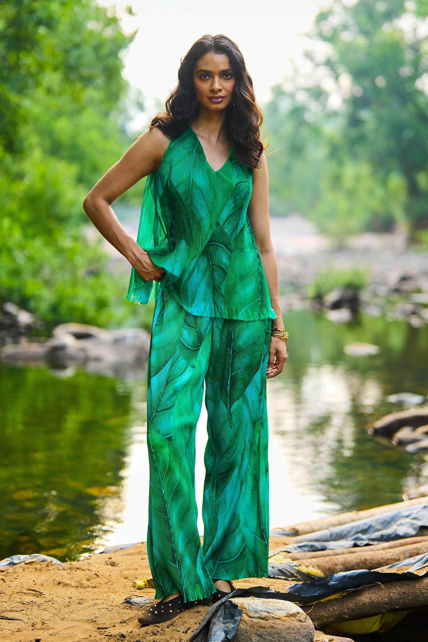 PLATED PRINT PANT - dash and dot