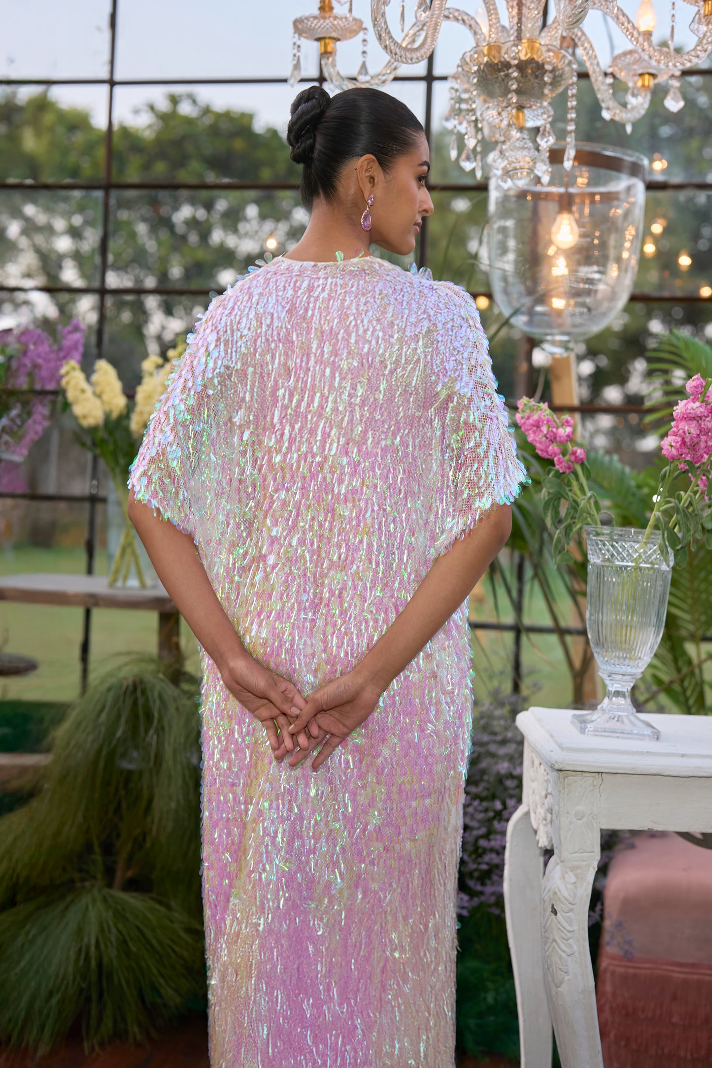 IRIDESCENT PAILLETTE KAFTAN