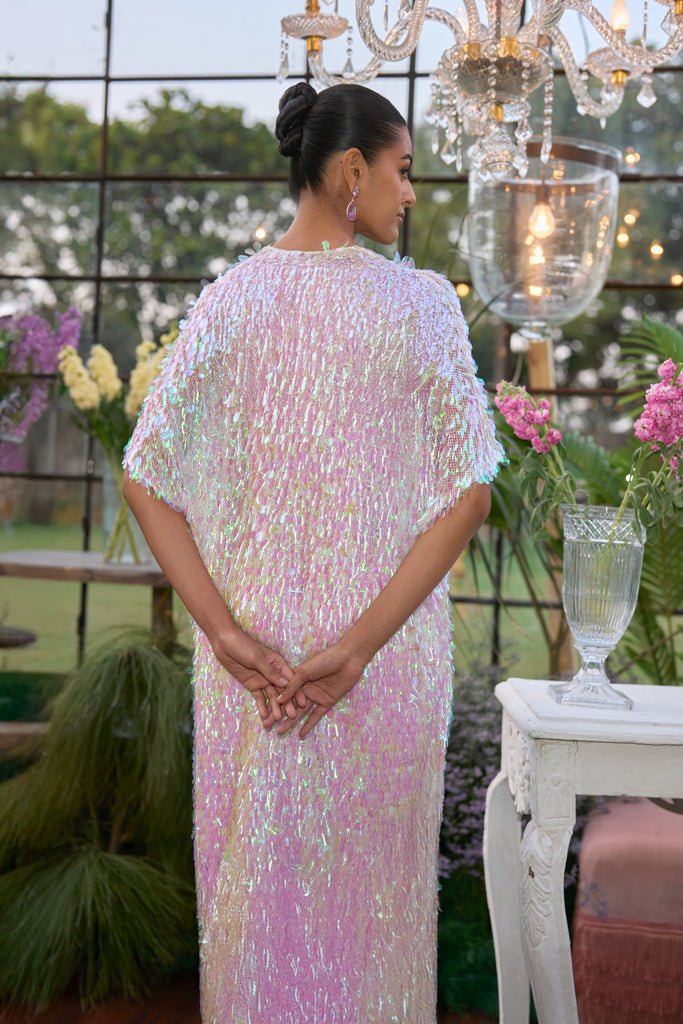 IRIDESCENT PAILLETTE KAFTAN dash and dot