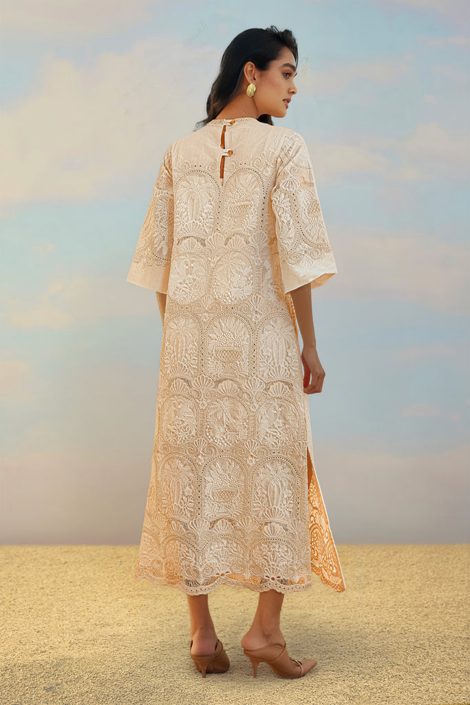 CUTWORK EMBROIDERED SCALLOPED MAXI dash and dot