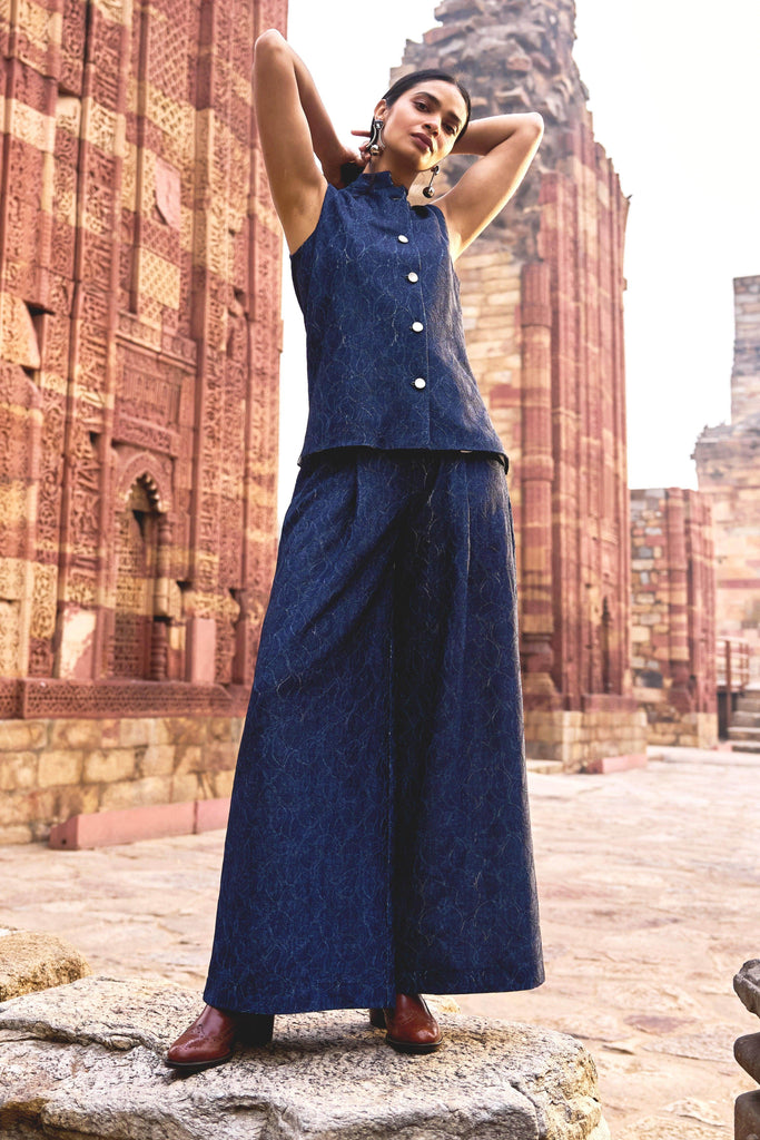 DENIM LACE WAISTCOAT AND PANT SET - dash and dot dash and dot