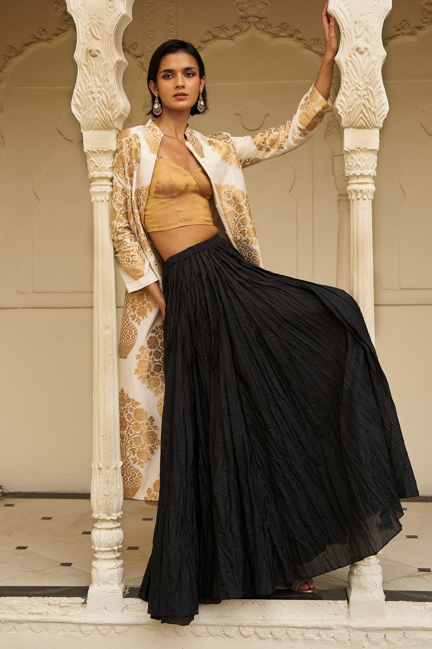 CRUSHED CRINKLE MAXI SKIRT