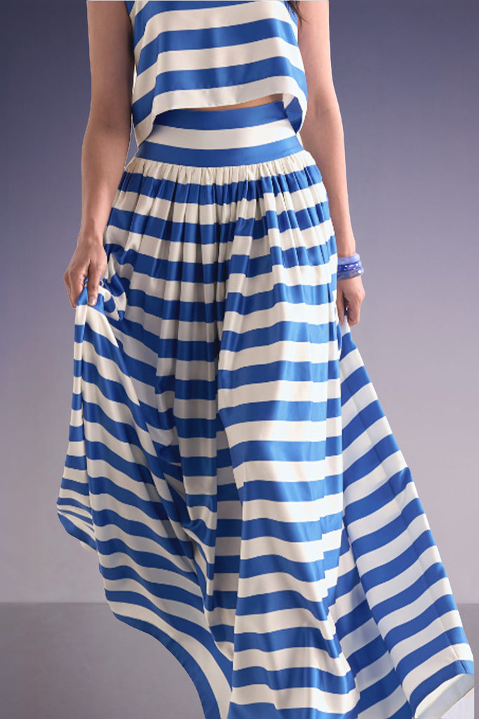 FLOWING STRIPED MAXI SKIRT dash and dot