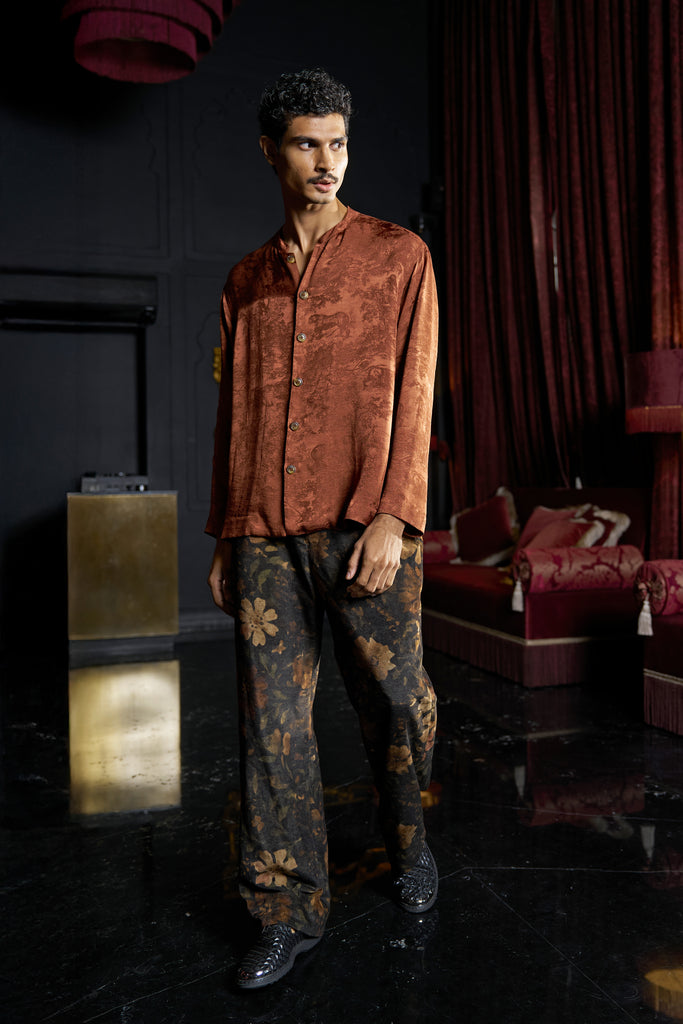 PRINTED VELVET PANT dash and dot