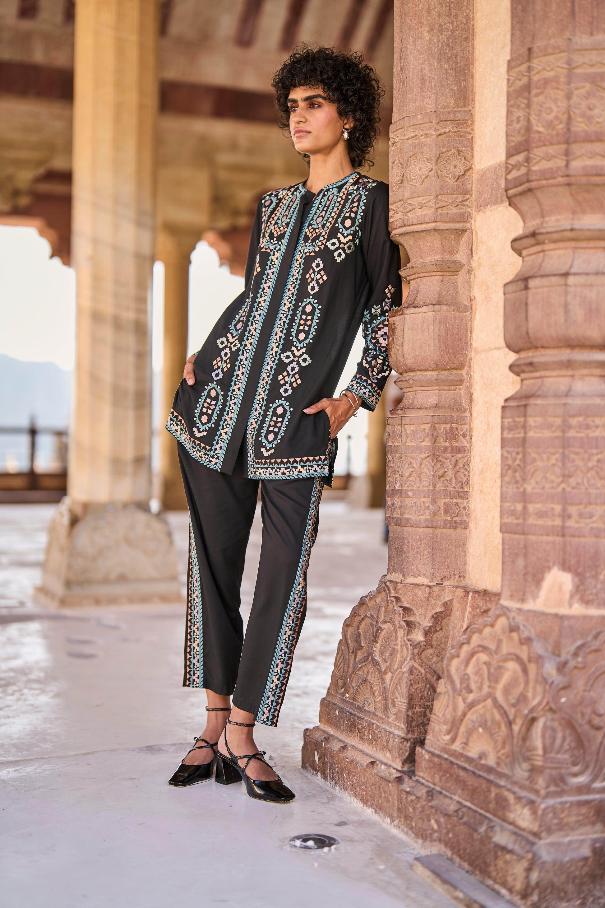 EMBROIDERED PANT SET - dash and dot