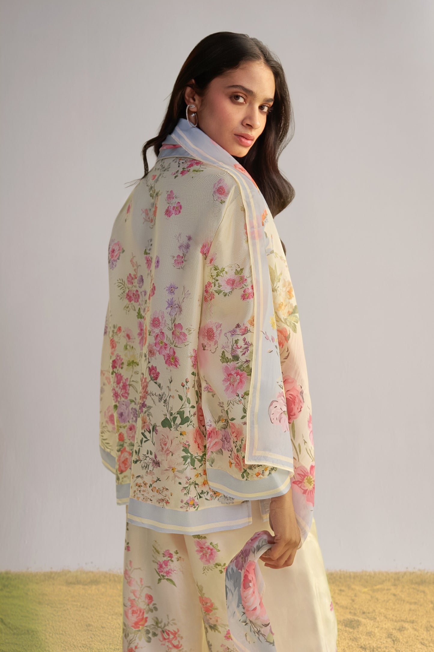 PASTEL FLORAL PRINTED PANT SET