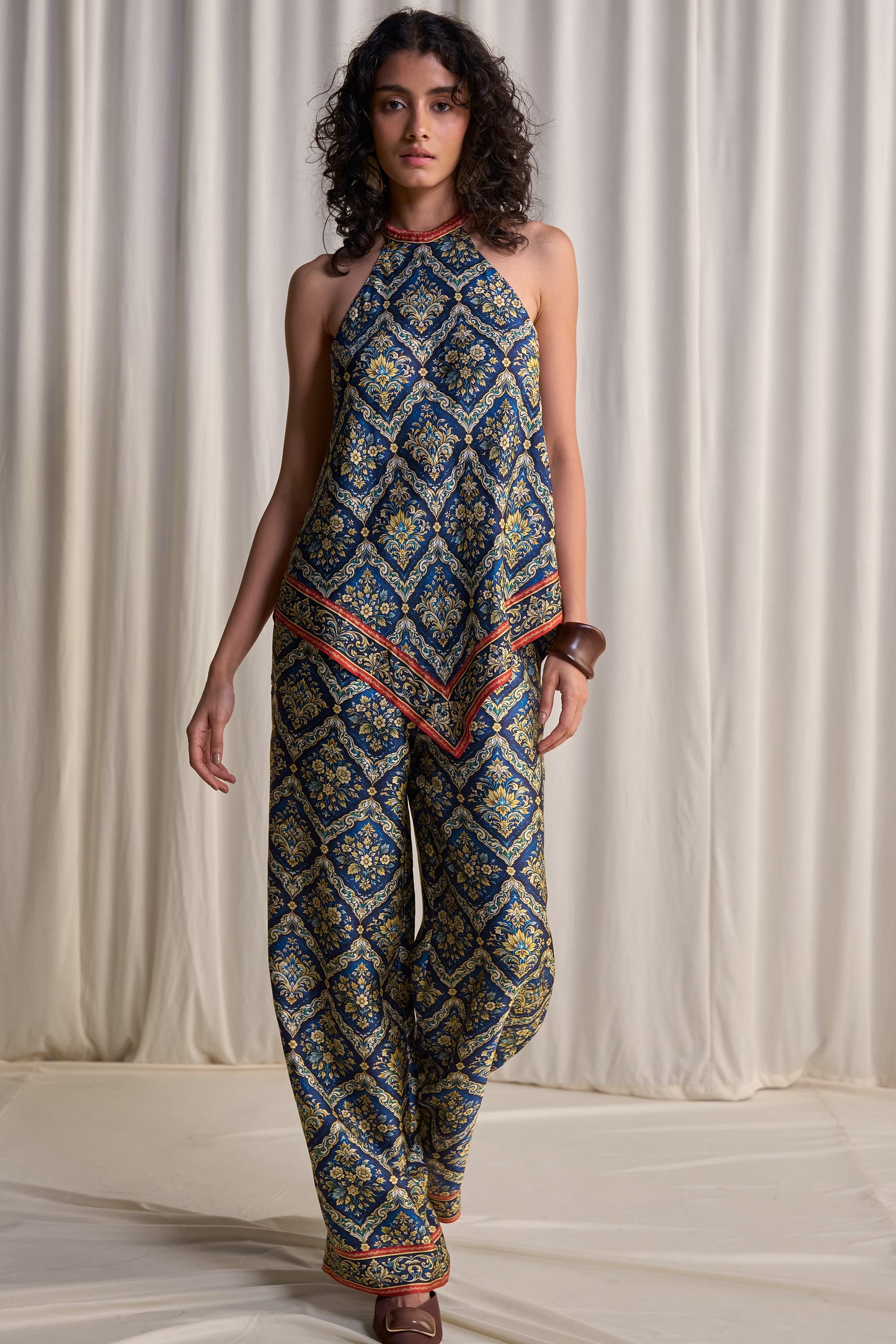 SCARF PRINT RELAXED FIT PANT