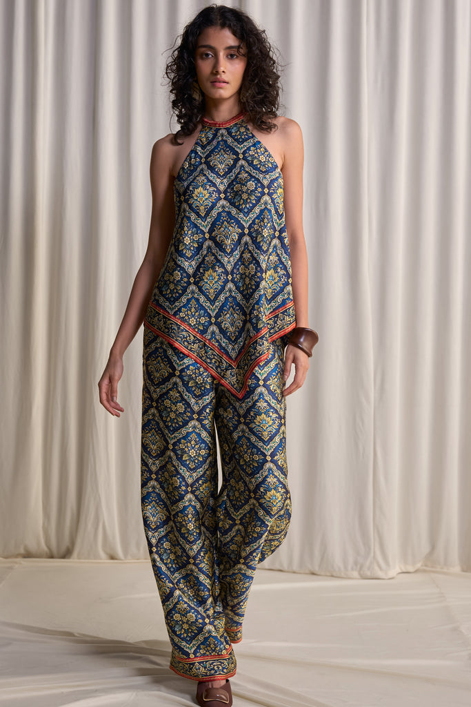 SCARF PRINT RELAXED FIT PANT dash and dot