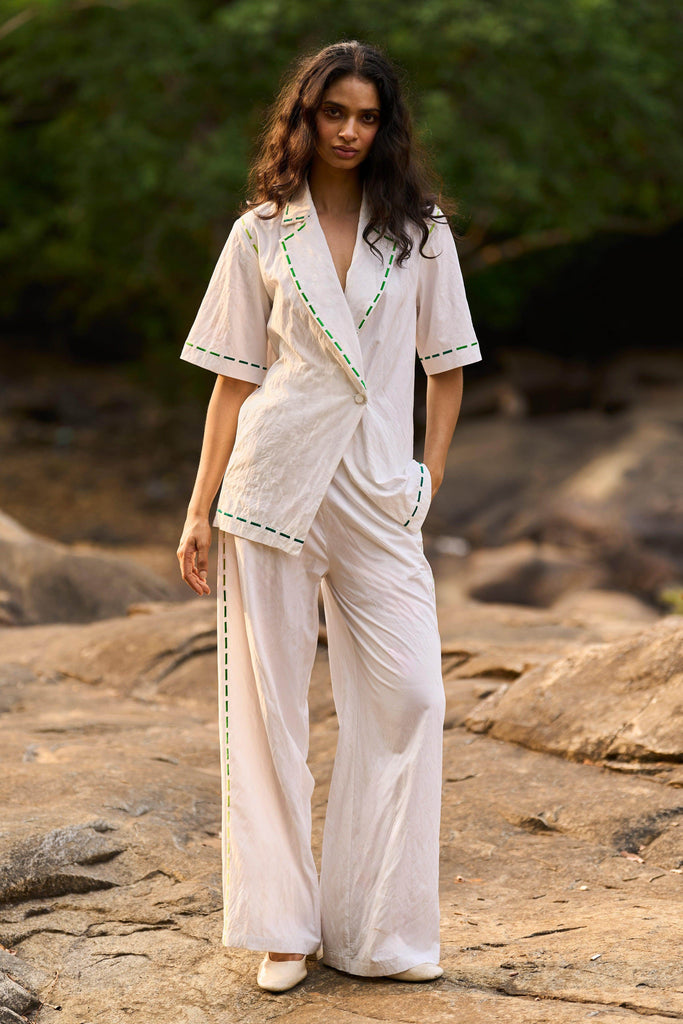 EMBROIDERED POPLIN SET - dash and dot dash and dot