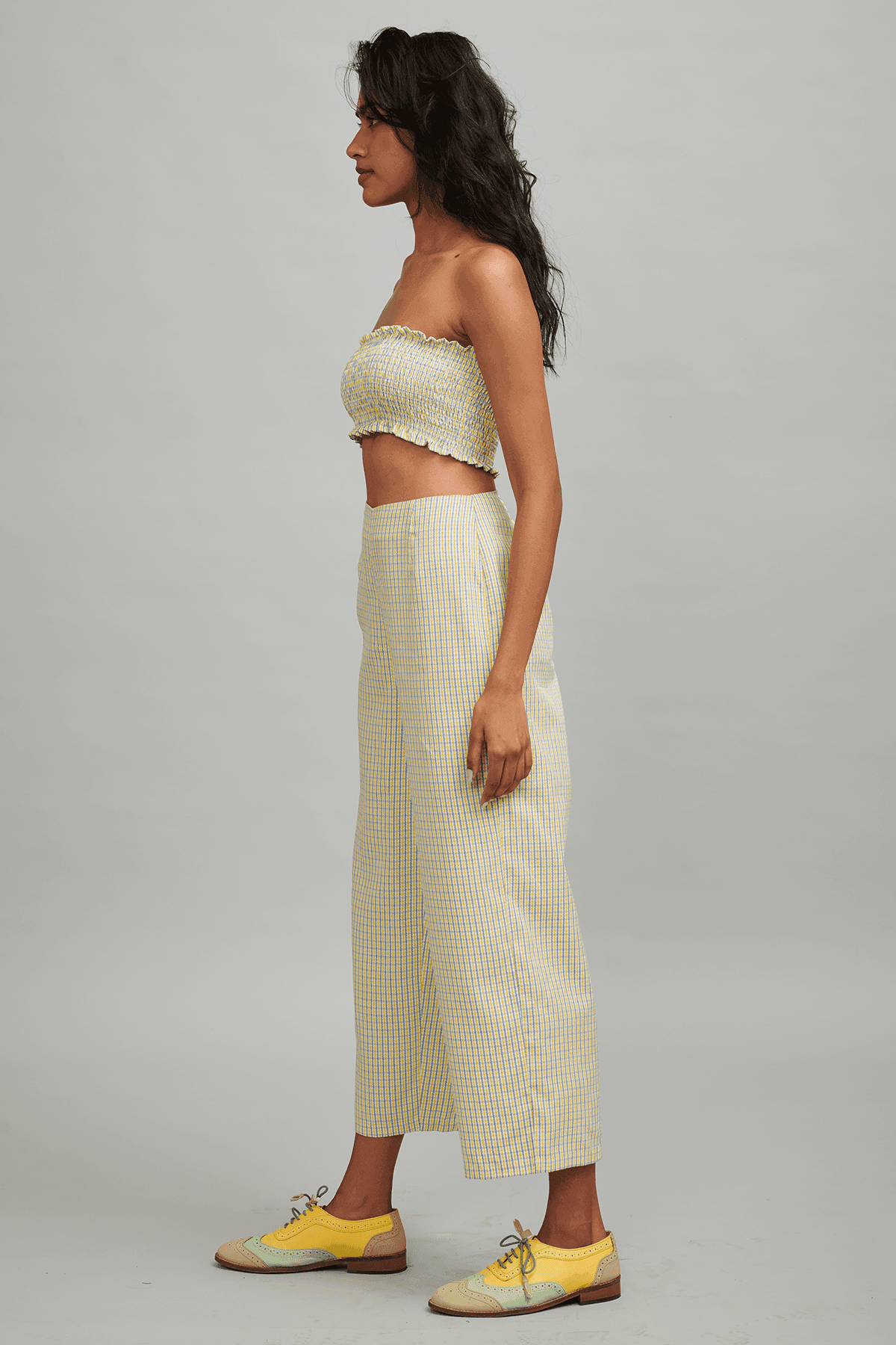 YELLOW BLUE CHECK COORD - dash and dot