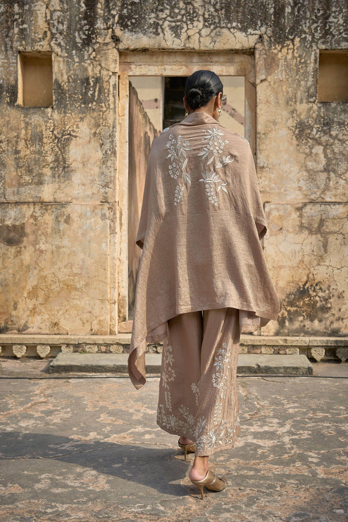 EMBROIDERED CAPE TOP & WIDE LEGGED PANT - dash and dot dash and dot