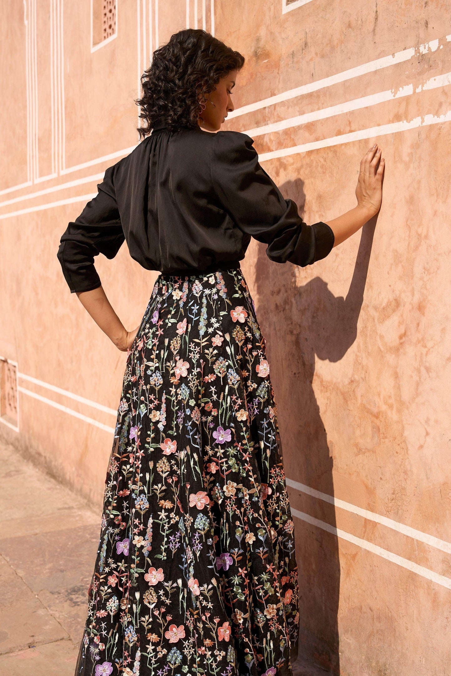 3D FLORAL MAXI SKIRT - dash and dot