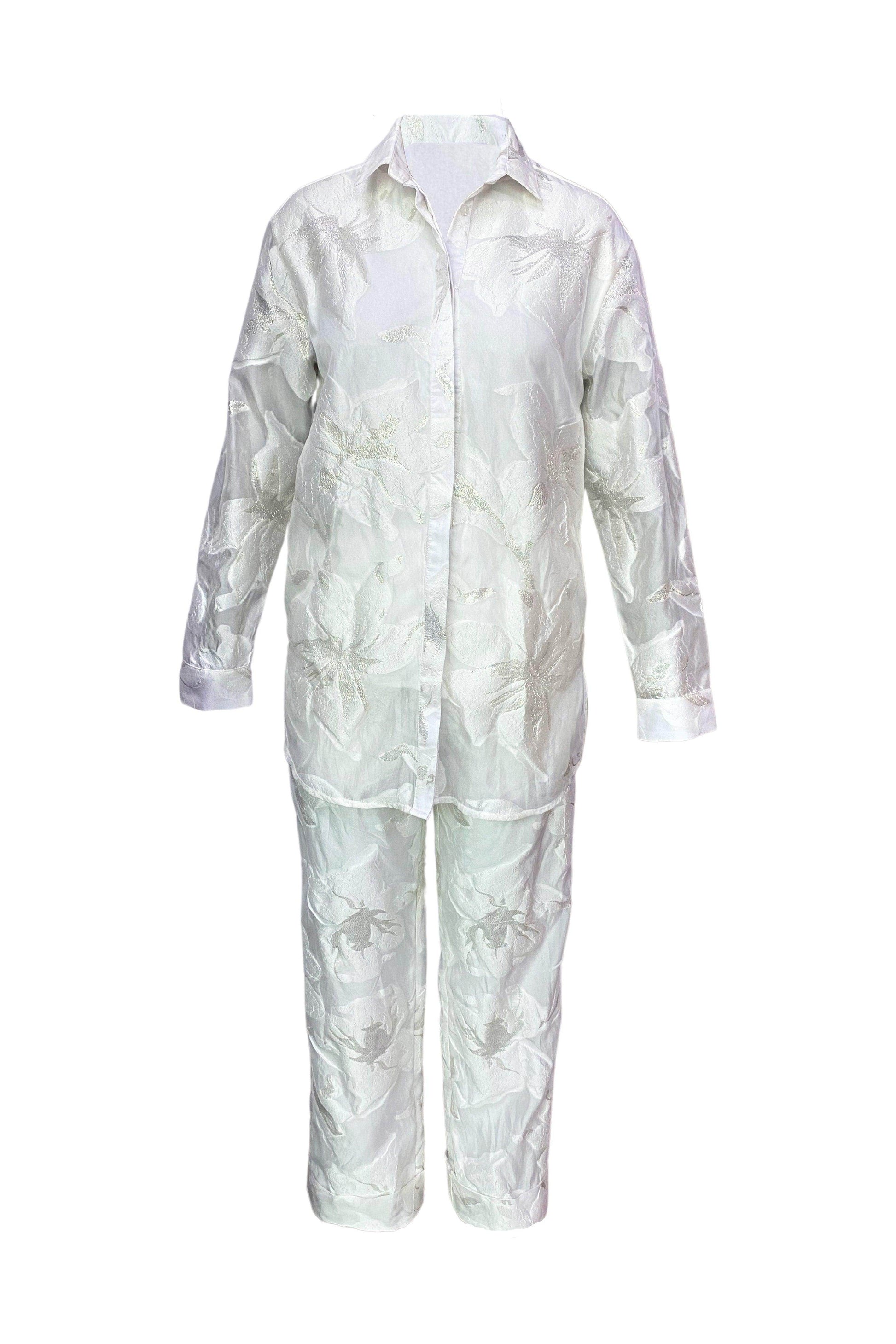 IVORY BROCADE PANT - dash and dot