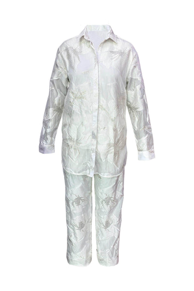 IVORY BROCADE PANT - dash and dot