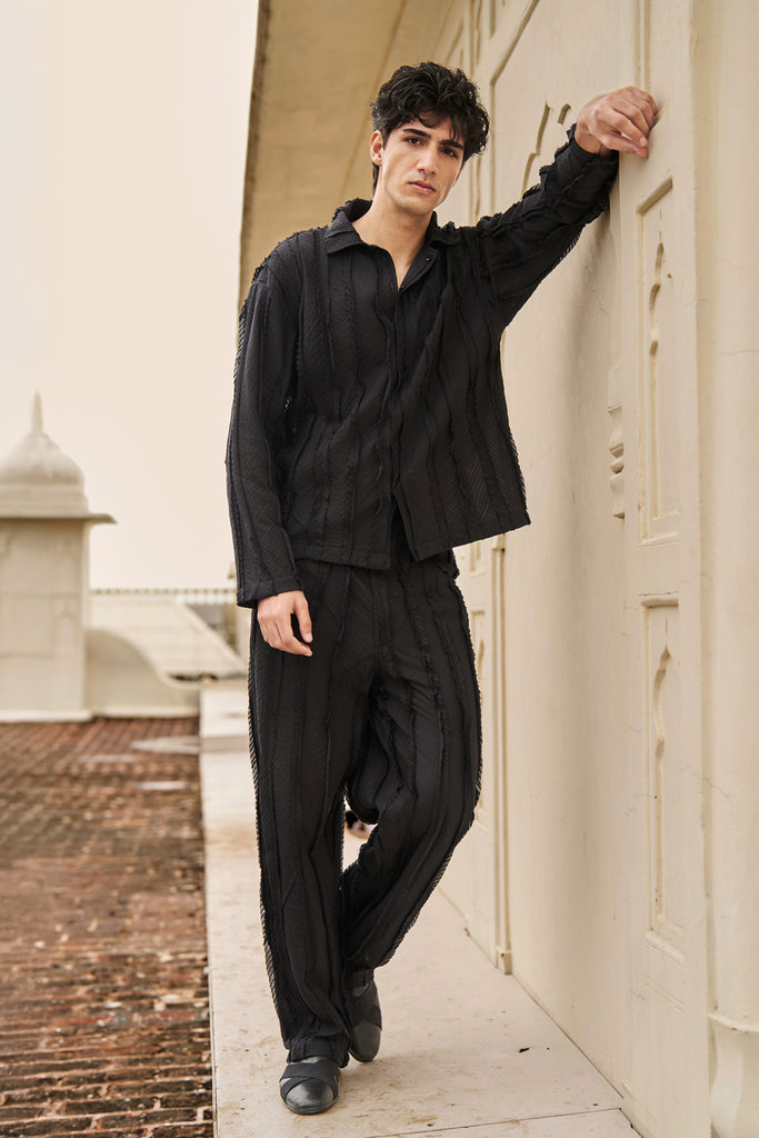 TEXTURED PANT SET dash and dot