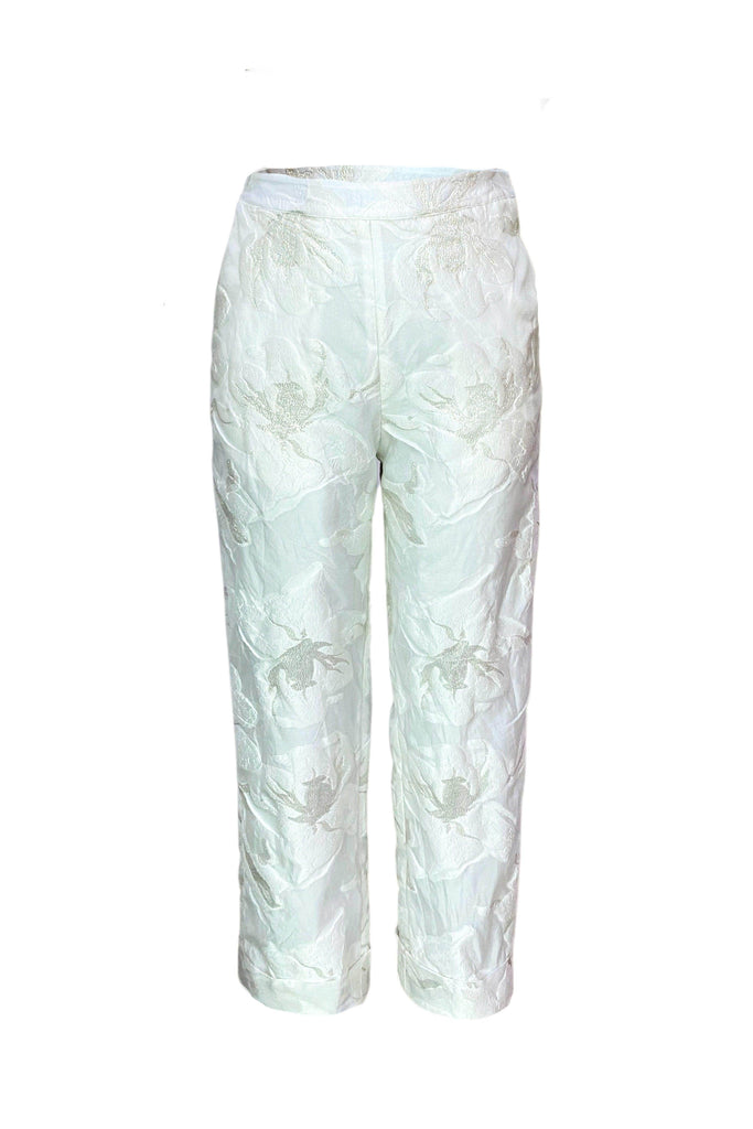 IVORY BROCADE PANT - dash and dot dash and dot