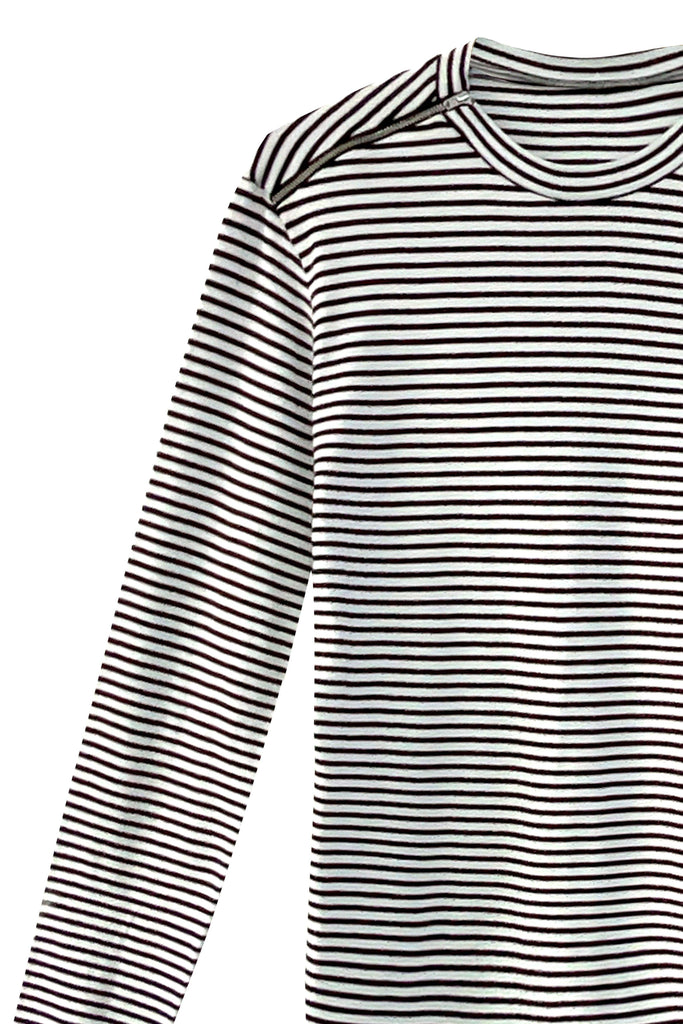 STRIPE SHOULDER ZIP SWEAT - dash and dot dash and dot