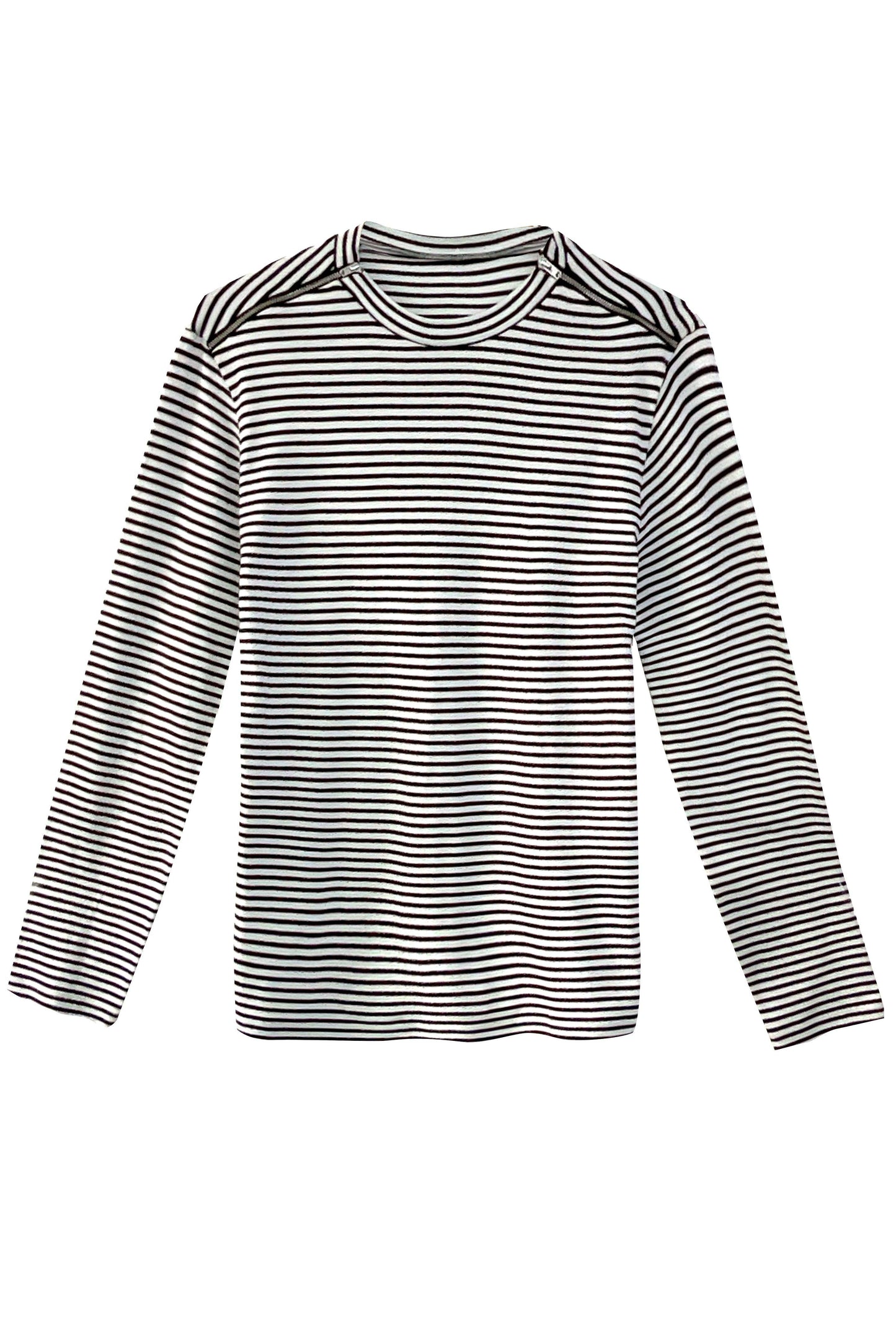 STRIPE SHOULDER ZIP SWEAT - dash and dot