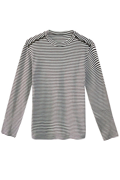 STRIPE SHOULDER ZIP SWEAT - dash and dot