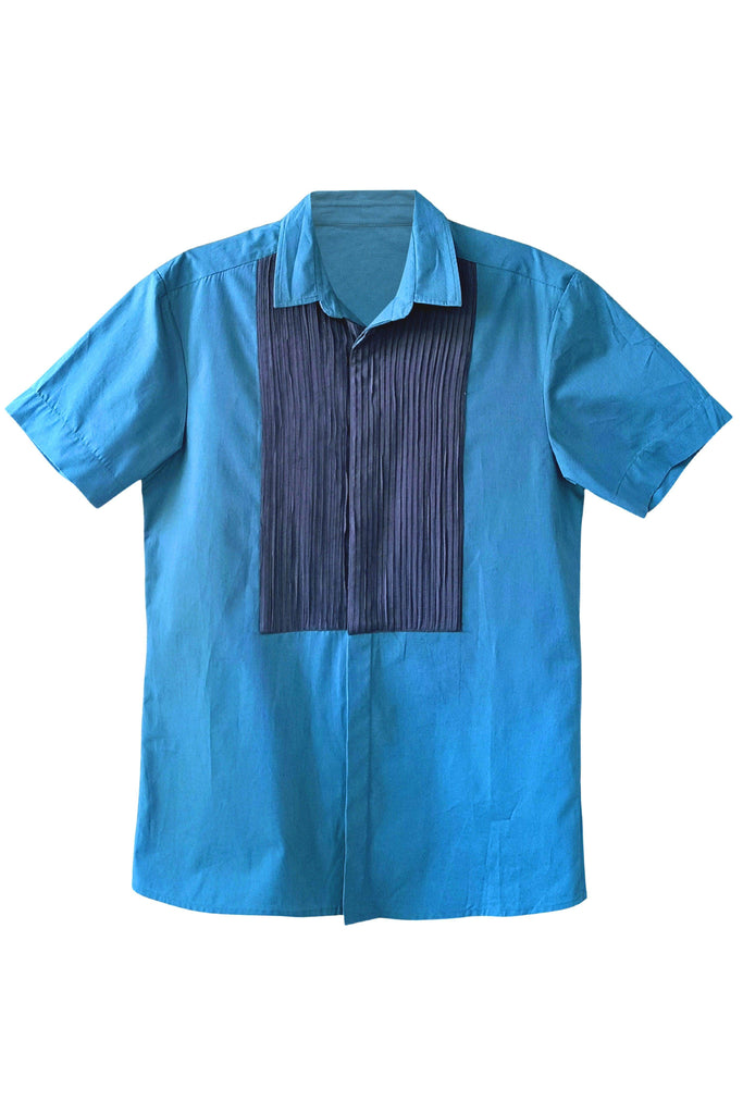 HALF SLEEVE PINTUCK BIB SHIRT - dash and dot dash and dot