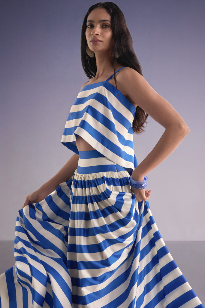 BACK KNOT DRAPED STRIPE TOP dash and dot