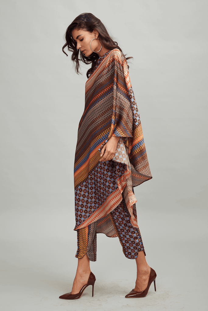 ONE SHOULDER PRINTED SET - dash and dot dash and dot