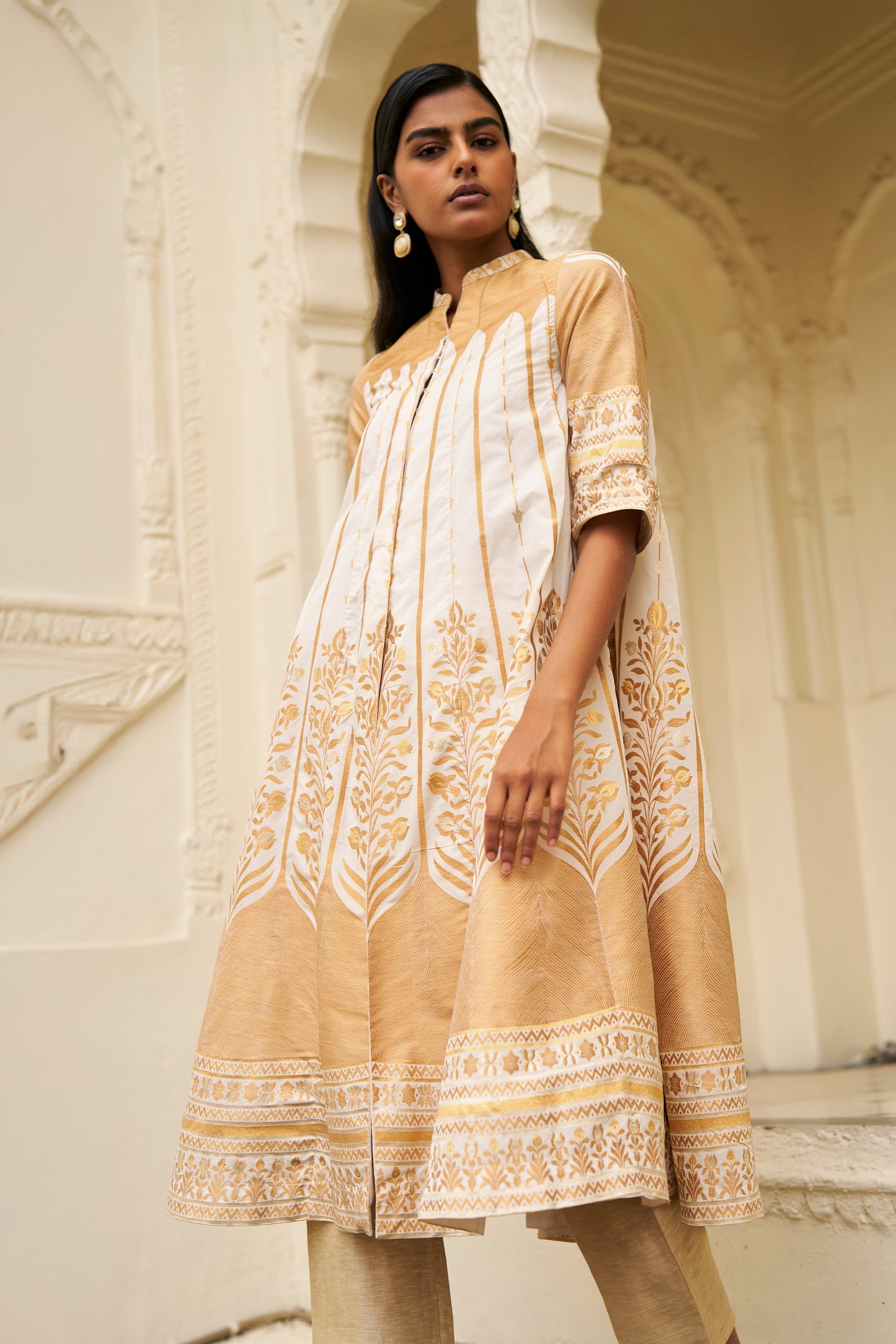 BENARES SILK BROCADE A-LINE JACKET