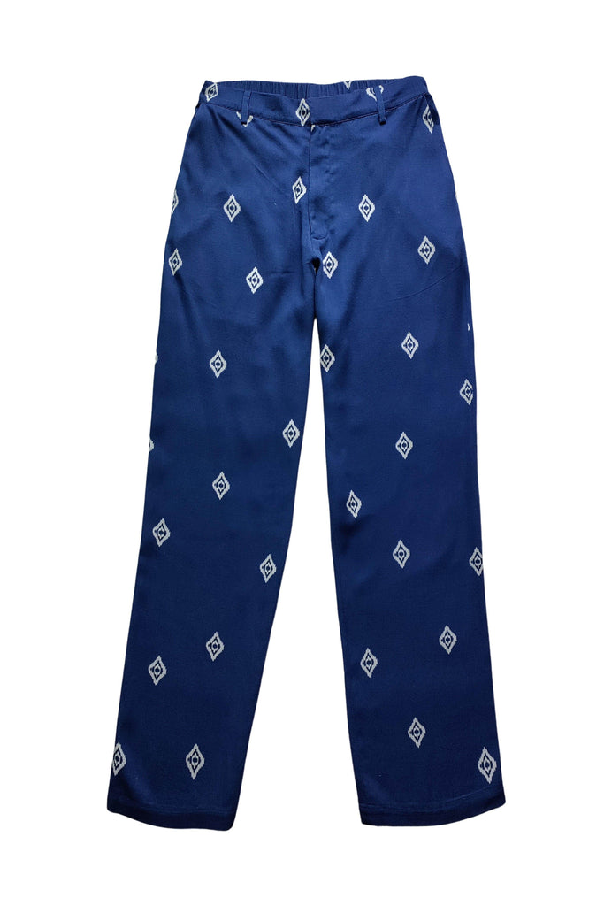 BLUE IKKAT PRINT PANT - dash and dot dash and dot