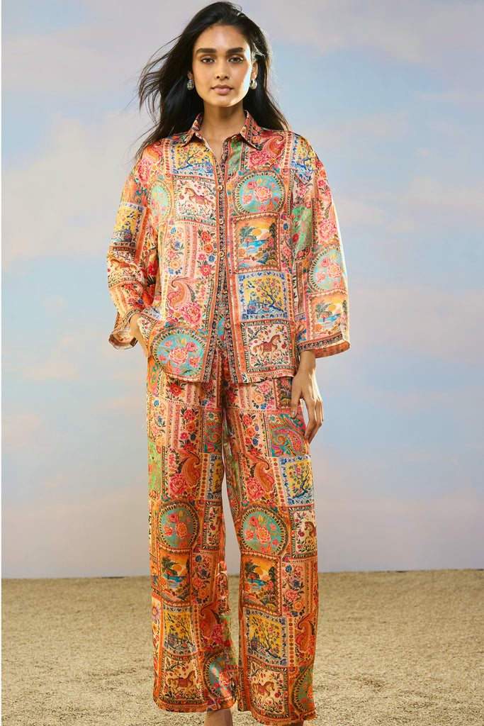 ORNAMENTAL PRINT SHIRT & PANT SET dash and dot