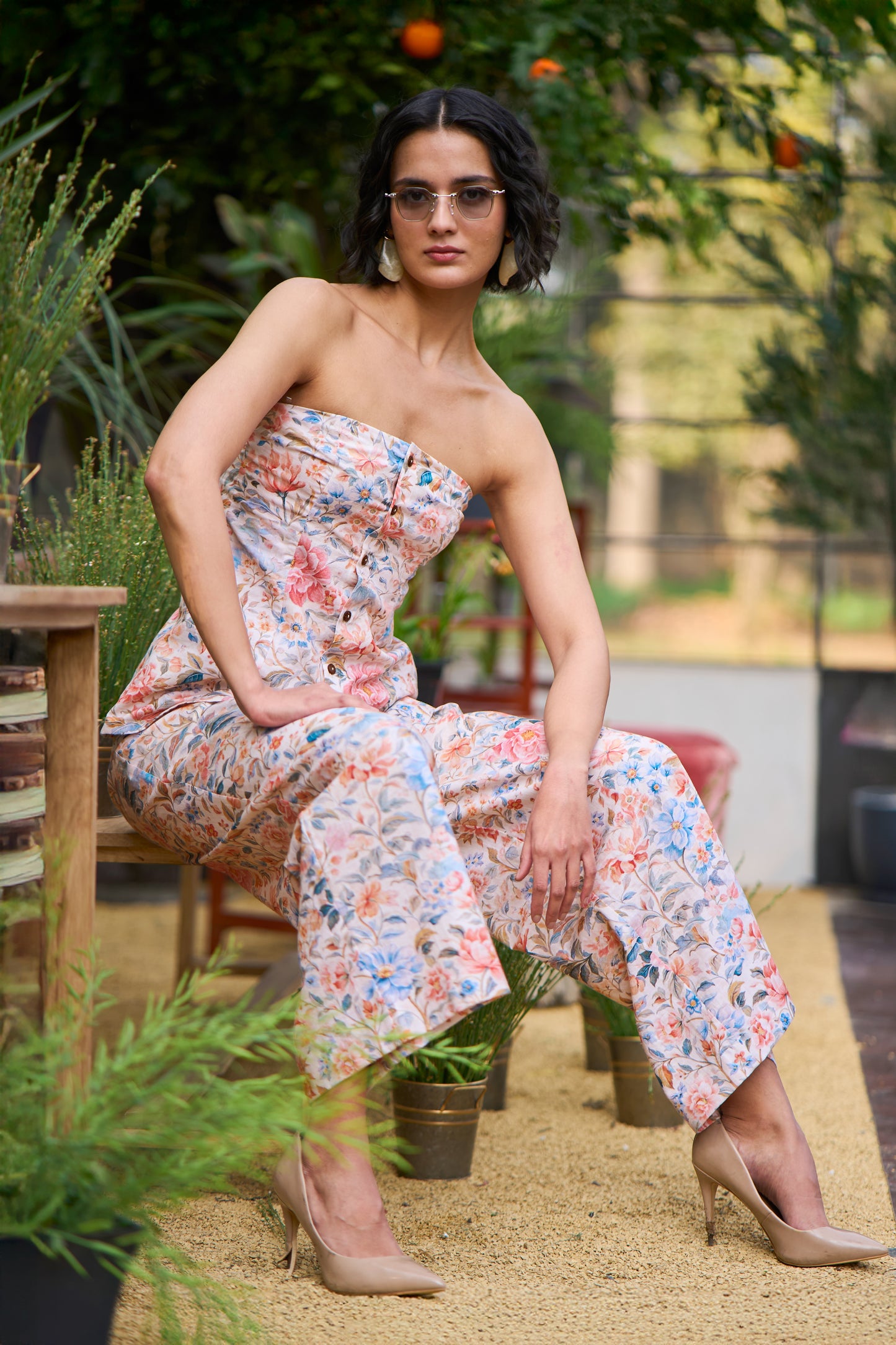 FLORAL PRINT WIDE-LEGGED PANT