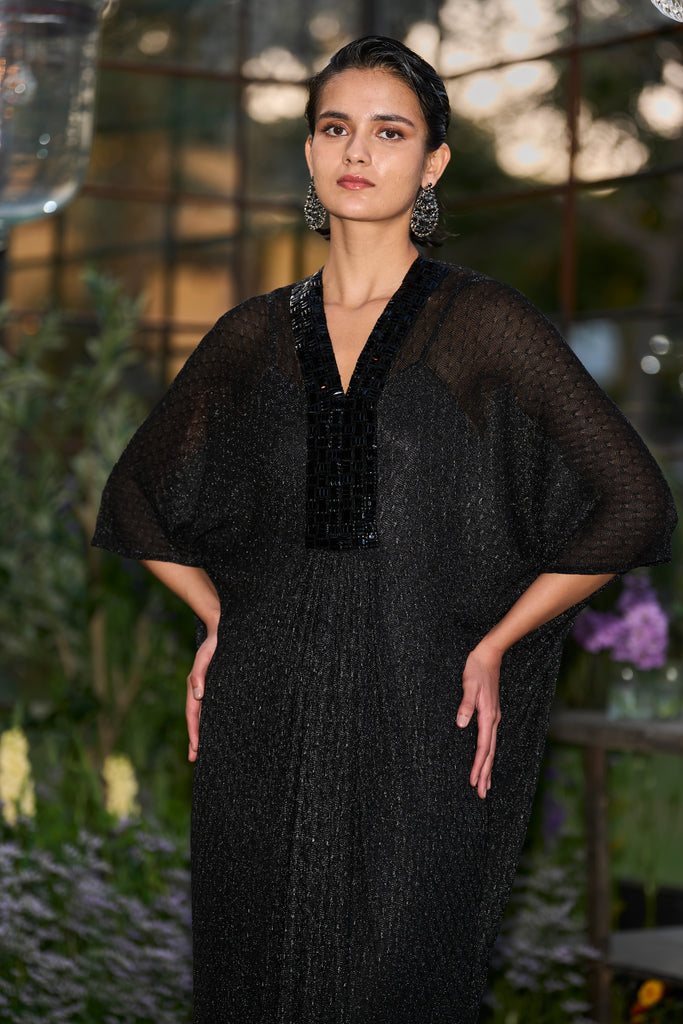 EMBROIDERED DRAPED KAFTAN DRESS dash and dot