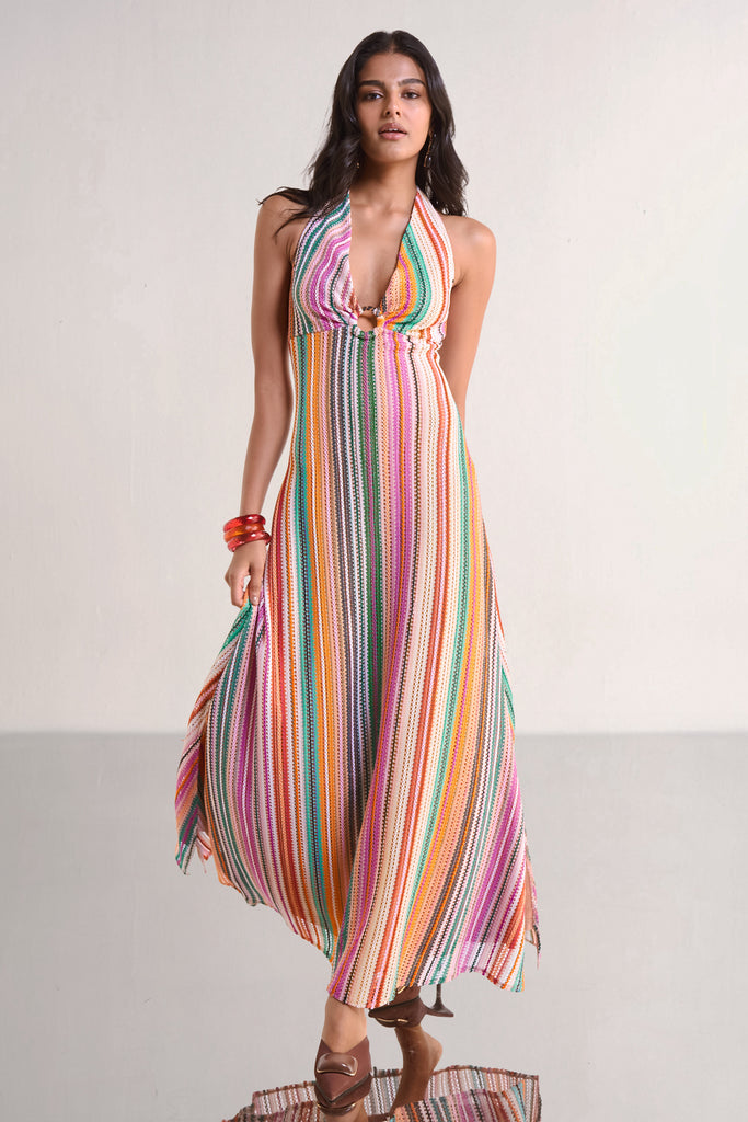 HALTER NECK CROCHET KNIT MAXI dash and dot