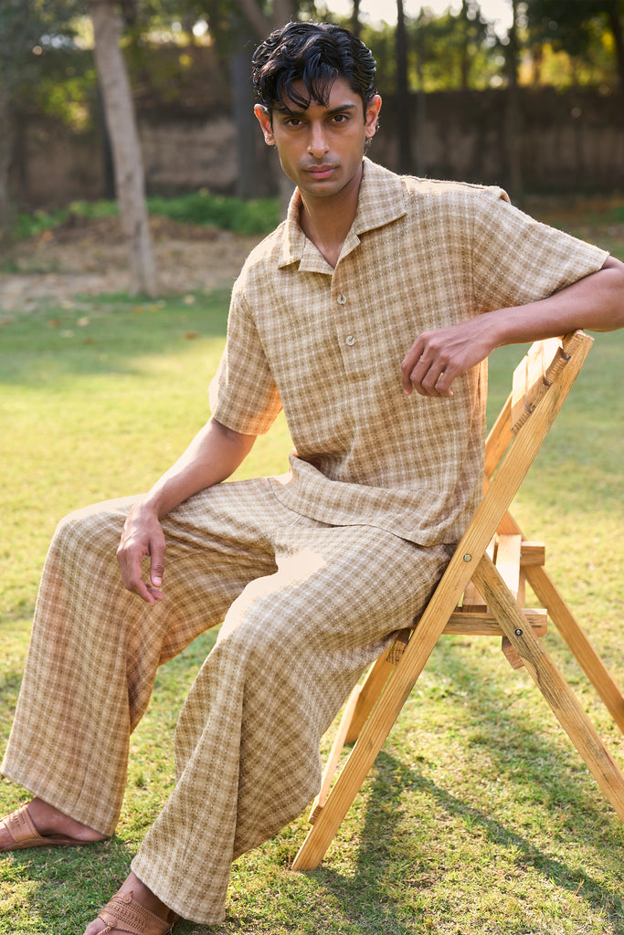 TEXTURED WEAVE POLO & PANT SET dash and dot