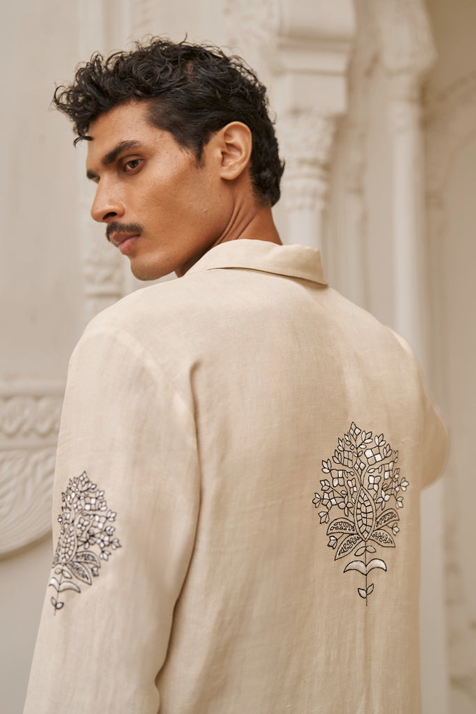 LINEN EMBROIDERED SHIRT dash and dot