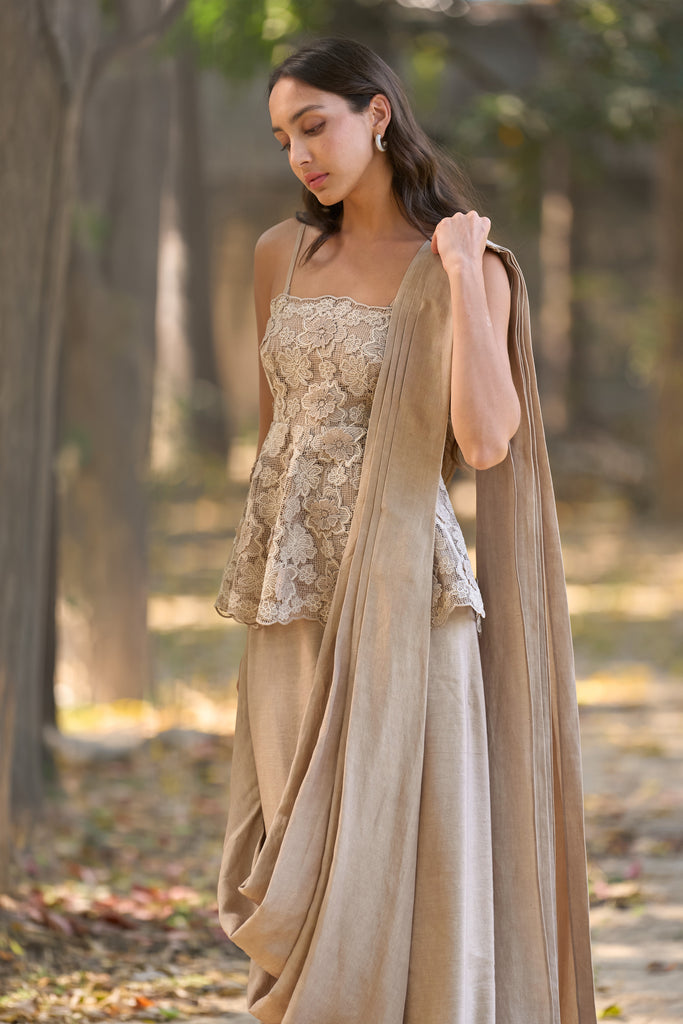 LINEN SARI DRAPE SKIRT dash and dot