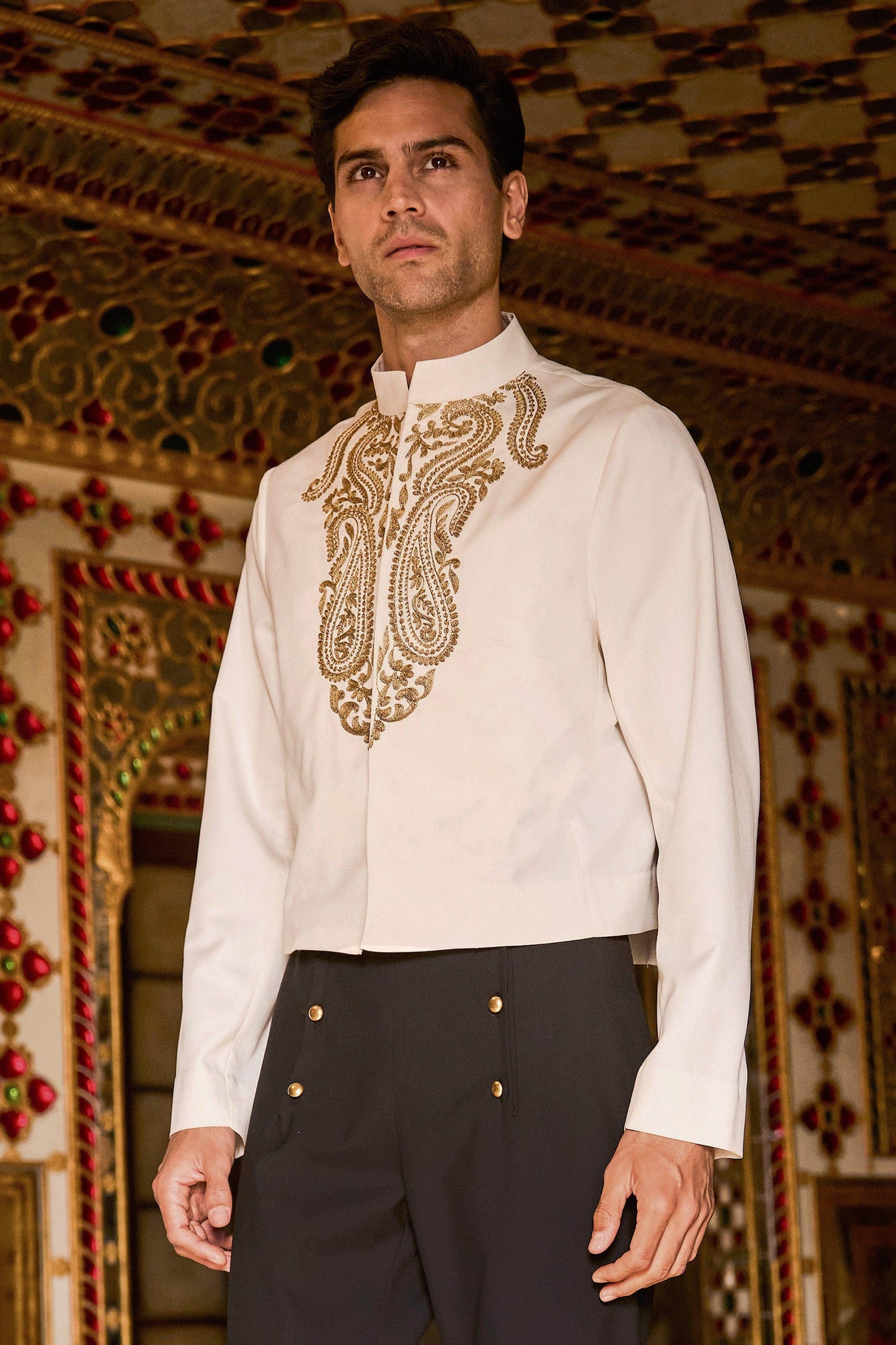 EMBROIDERED SHIRT & SAILOR PANT SET - dash and dot