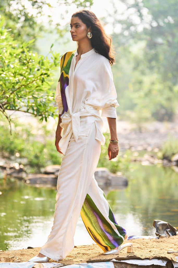 PRINTED LINEN PANT - dash and dot dash and dot