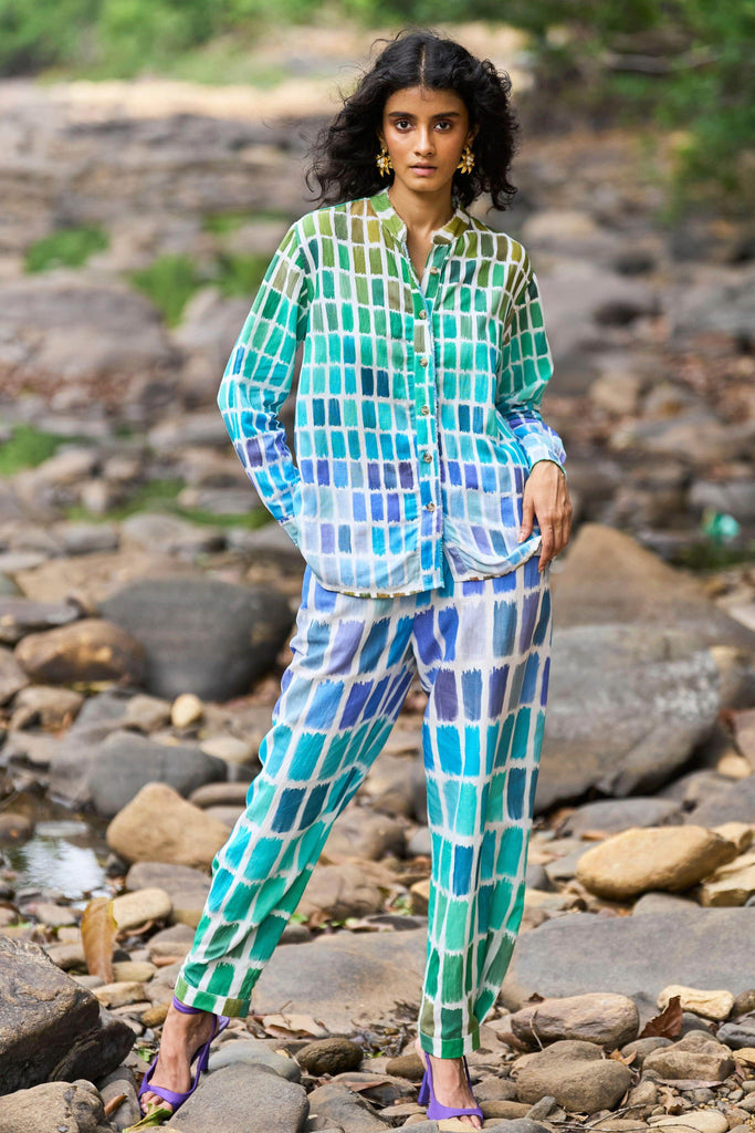 PRINTED LINEN PANT - dash and dot dash and dot