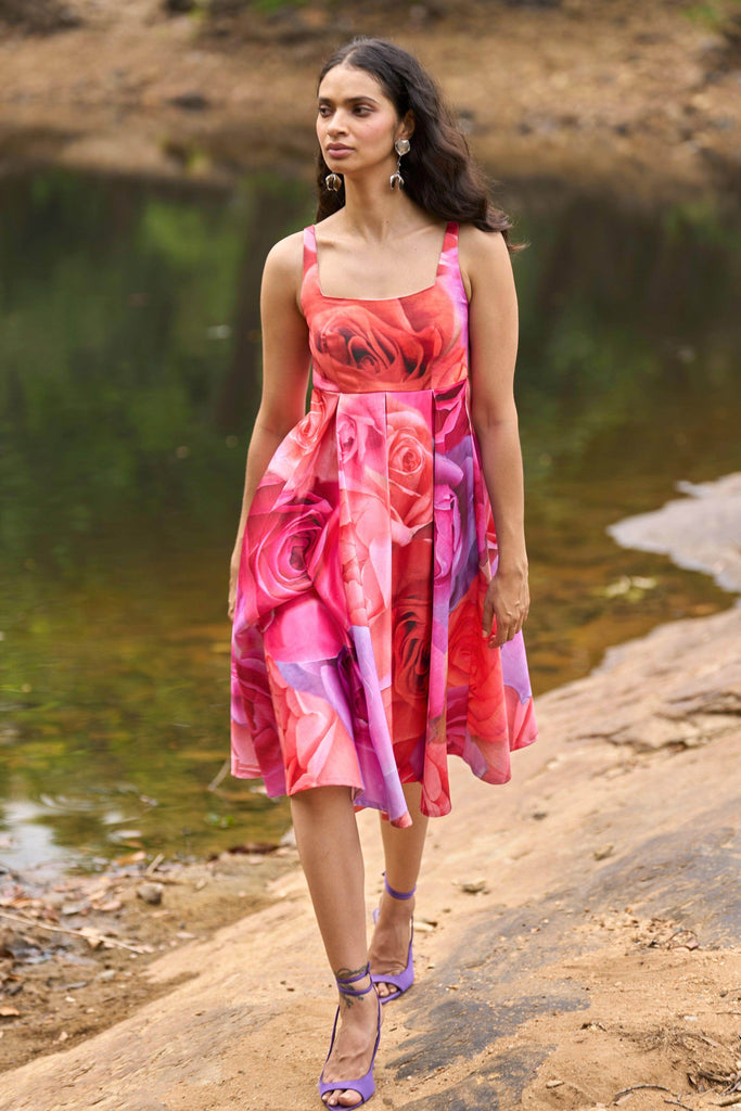 FLORAL FLARE DRESS - dash and dot dash and dot