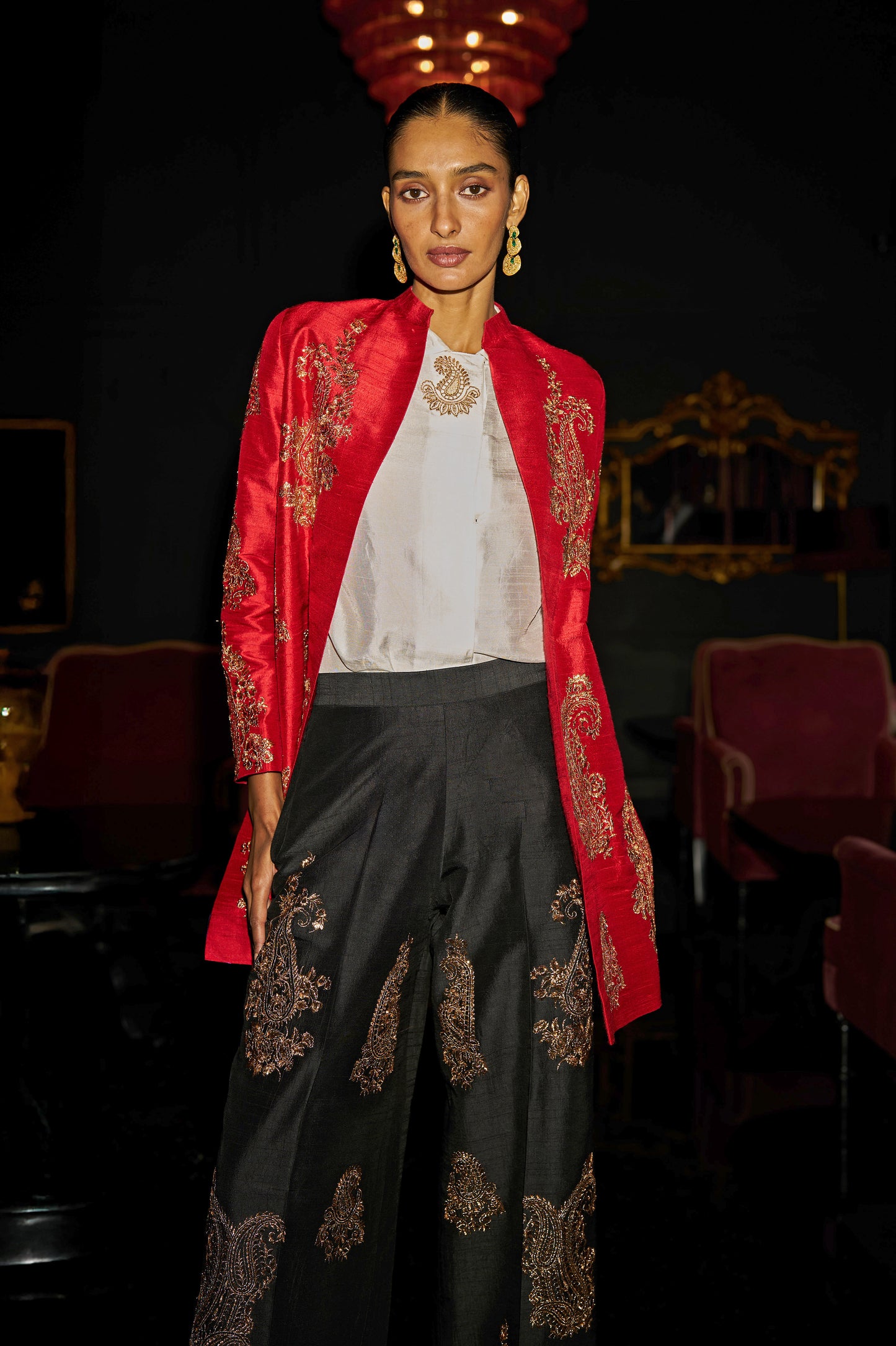 EMBROIDERED PAISLEY JACKET & PANT