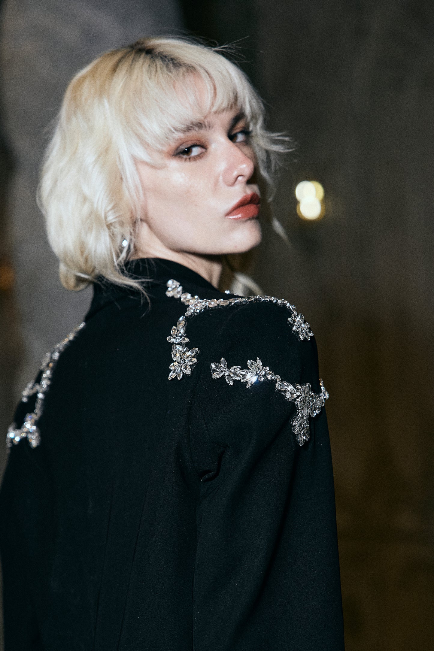 CRYSTAL EMBELLISHED BLAZER