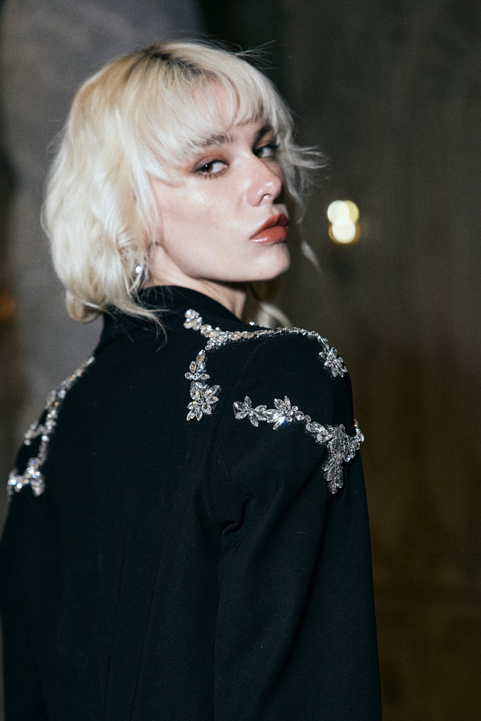CRYSTAL EMBELLISHED BLAZER dash and dot