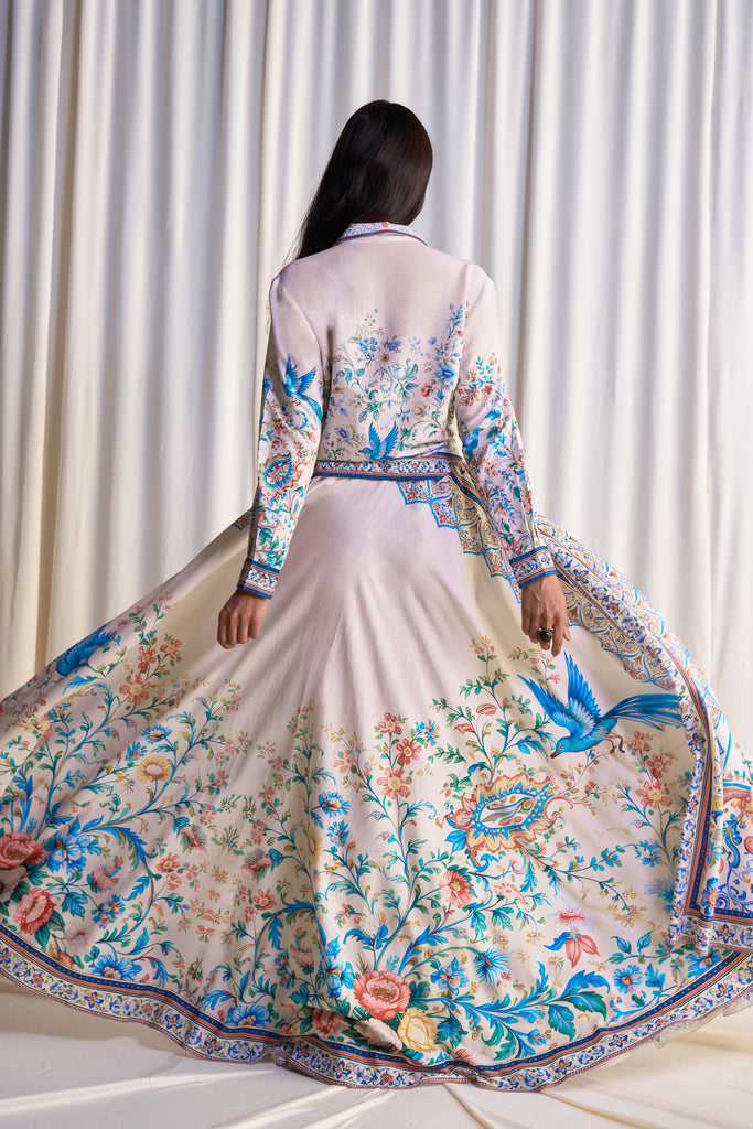 LINEN BOTANICAL PRINT SHIRT & MAXI SKIRT dash and dot