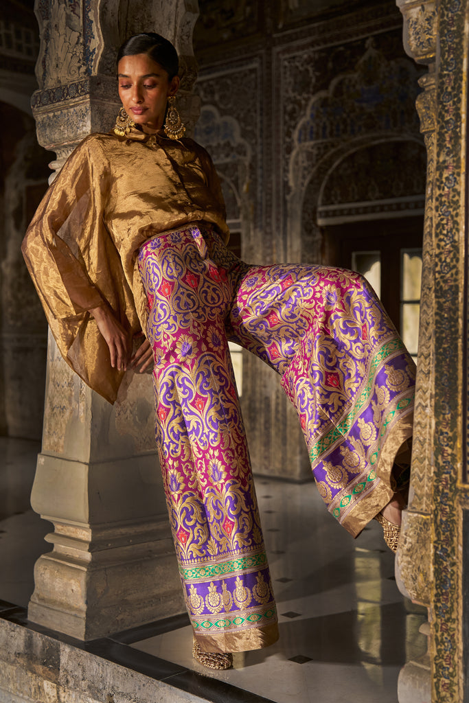 BENARES SILK BROCADE PANT dash and dot