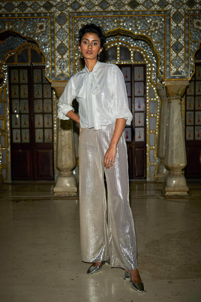 TEXTURED LAMÉ PANT SET - dash and dot dash and dot