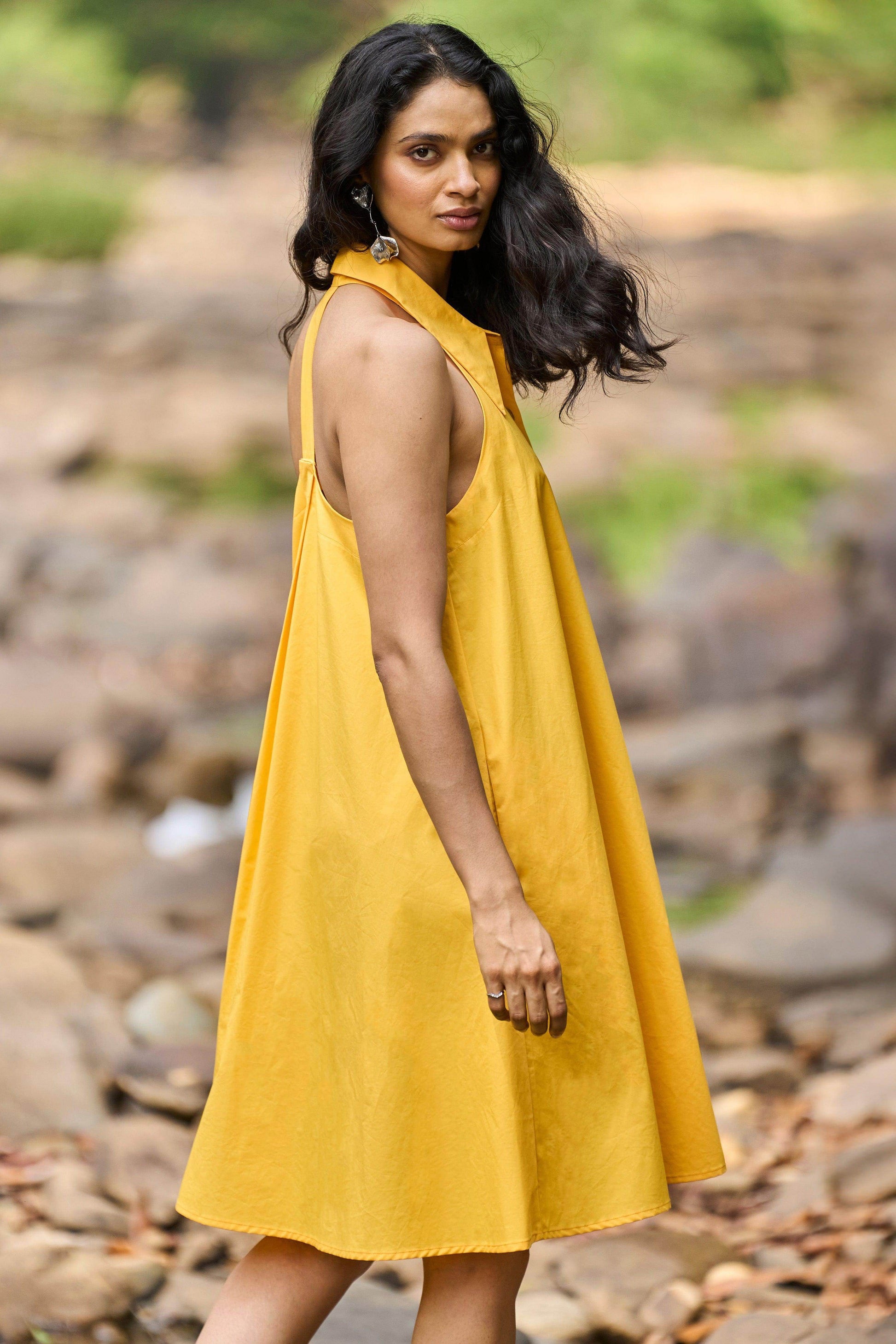 HALTER MINI SHIRT DRESS - dash and dot