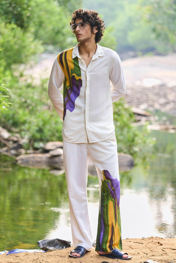 PRINTED LINEN SET - dash and dot dash and dot