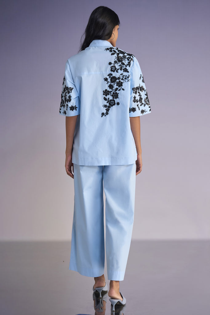 FLORAL BEAD EMBROIDERED SHIRT dash and dot